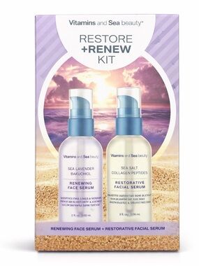 Vitamins & Sea Beauty Age Reversal Kit 2pc Serum Set Niacinamide Collagen BNIB